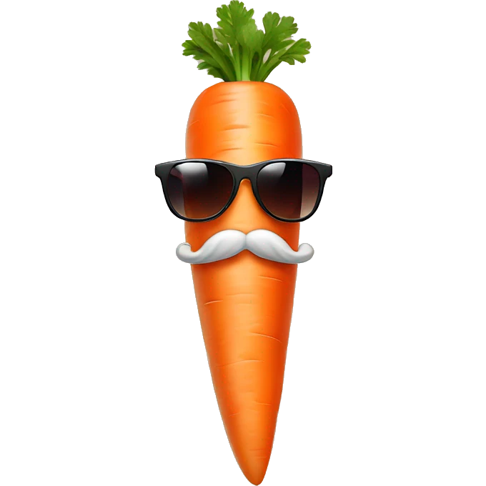 Carrot with sunglasses and a moustache emoji