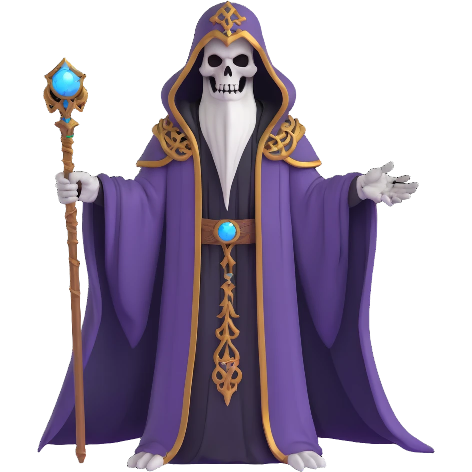 Ainz Ooal Gown undead lich with magical staff and ornate robe emoji