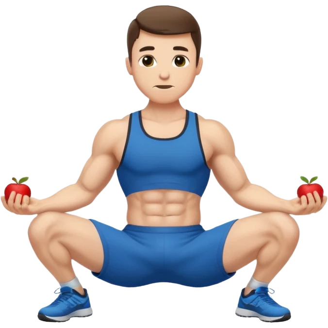 Man doing sit-ups in athletic clothes, apple style emoji emoji