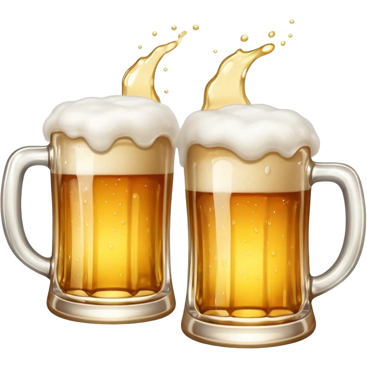 two beer mugs clinking together in a toast emoji