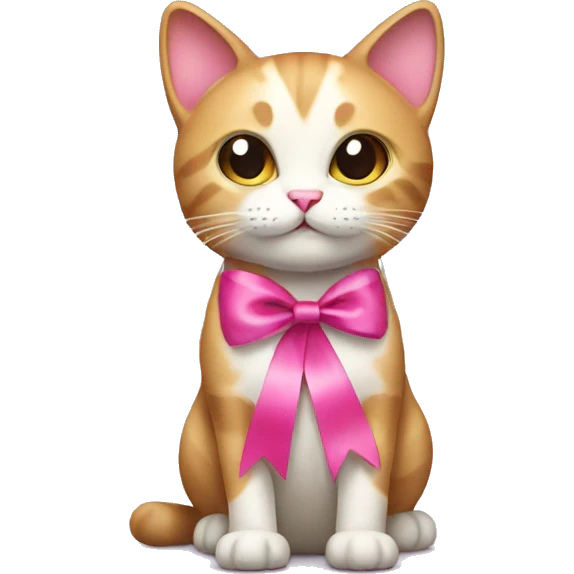 cat with pink ribbon emoji