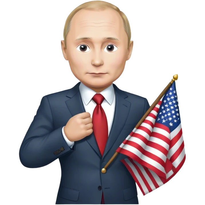 Poutine Vladimir with american flag  emoji