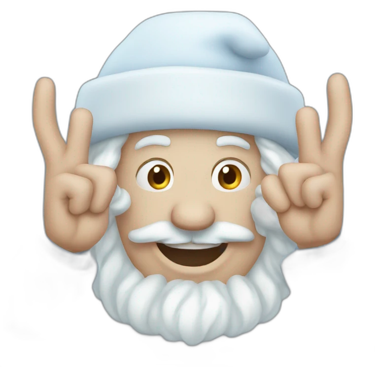 Father Frost hands Sign of the Horns emoji