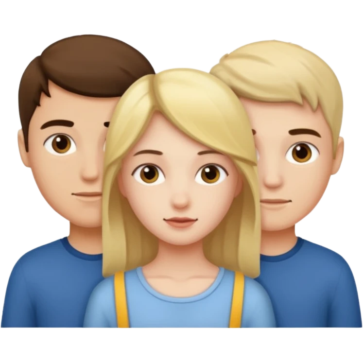 Girl between 2 boys emoji