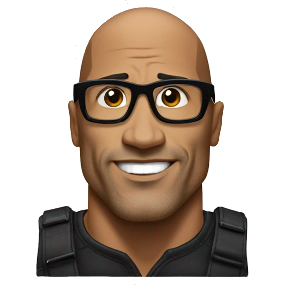 The rock avec des lunettes noires qui lève le doit vers le haut emoji