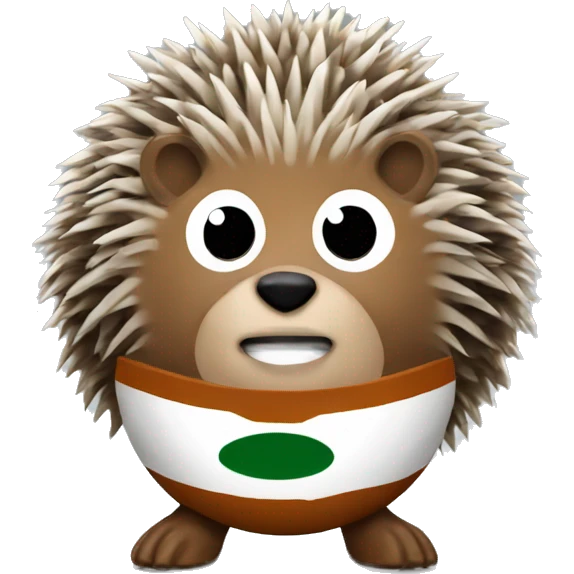 Hedgehog in a football kit emoji