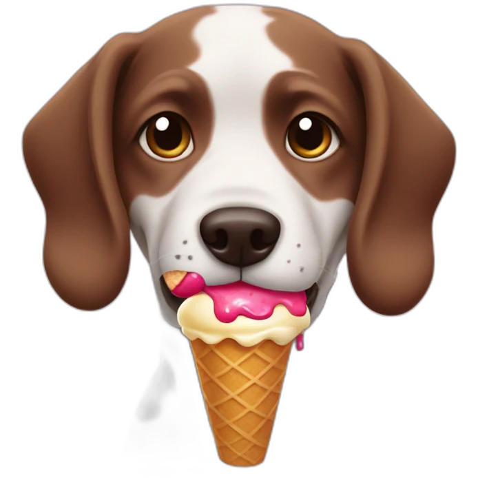 Dog eating ice cream emoji