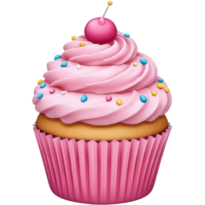 Cupcake with pink icing emoji