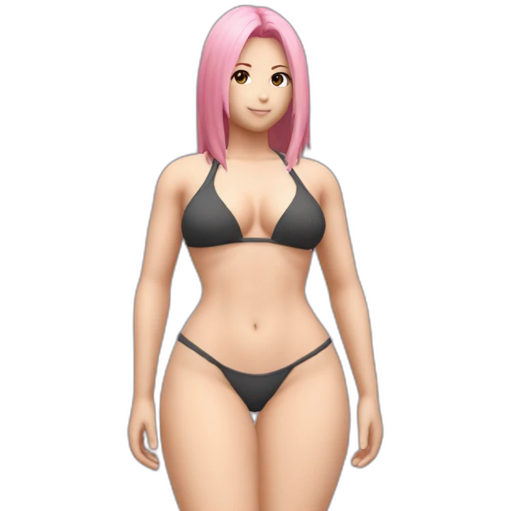 sakura haruno full body pawg micro bikini back focus woman emoji