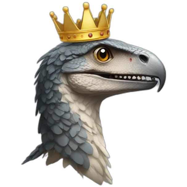raptor with a crown emoji
