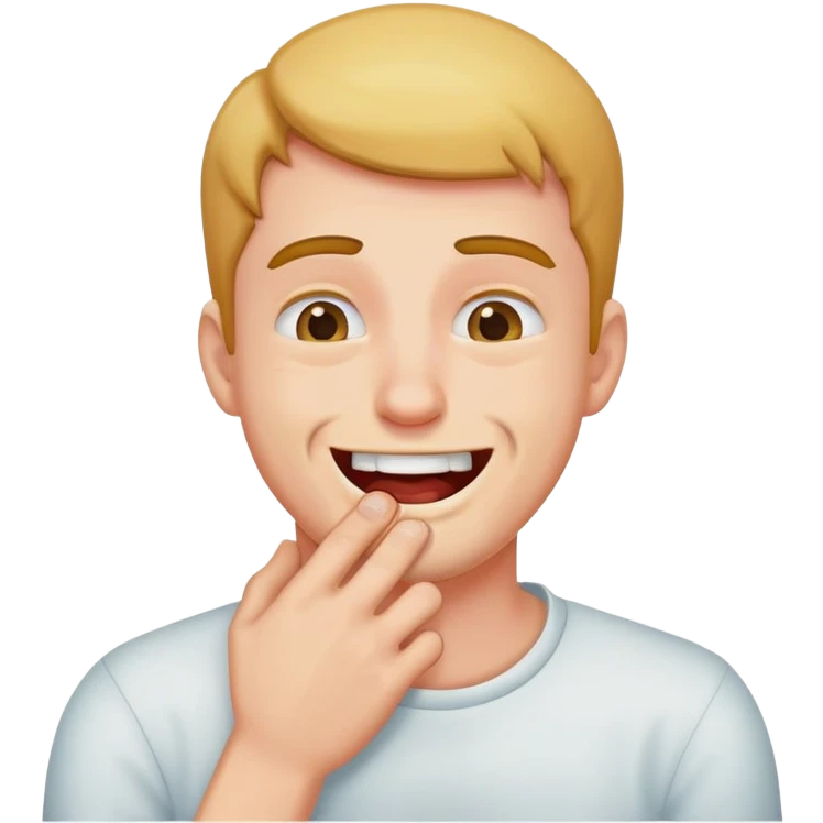 guy choking himself smile emoji