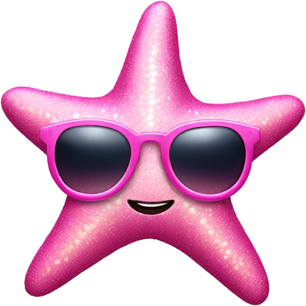 pink glittery starfish with glasses  emoji