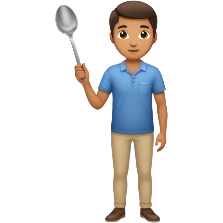 Full body male with a spoon emoji