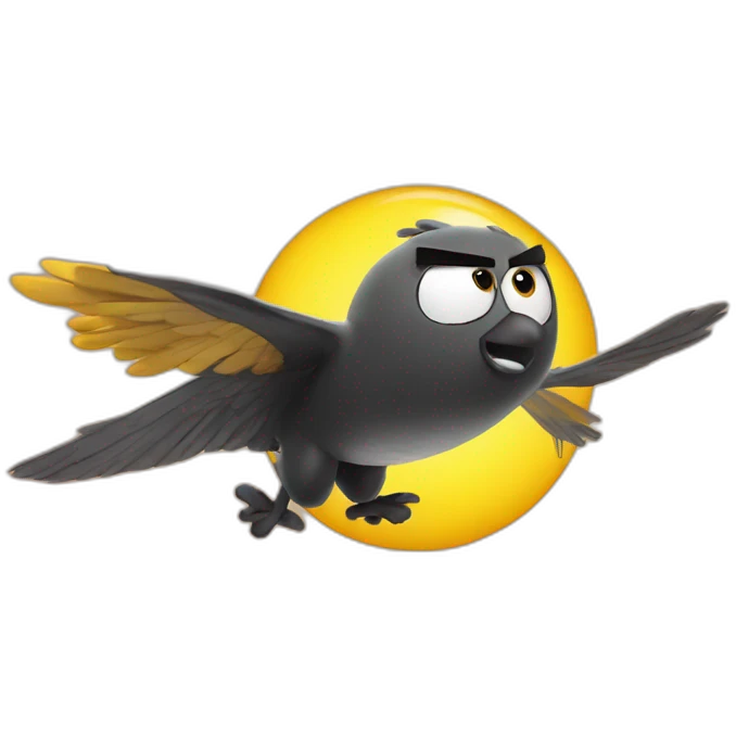 flying up to sky angrybird bomb emoji