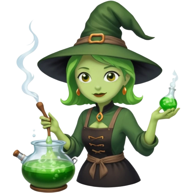 green witch cooking potion emoji