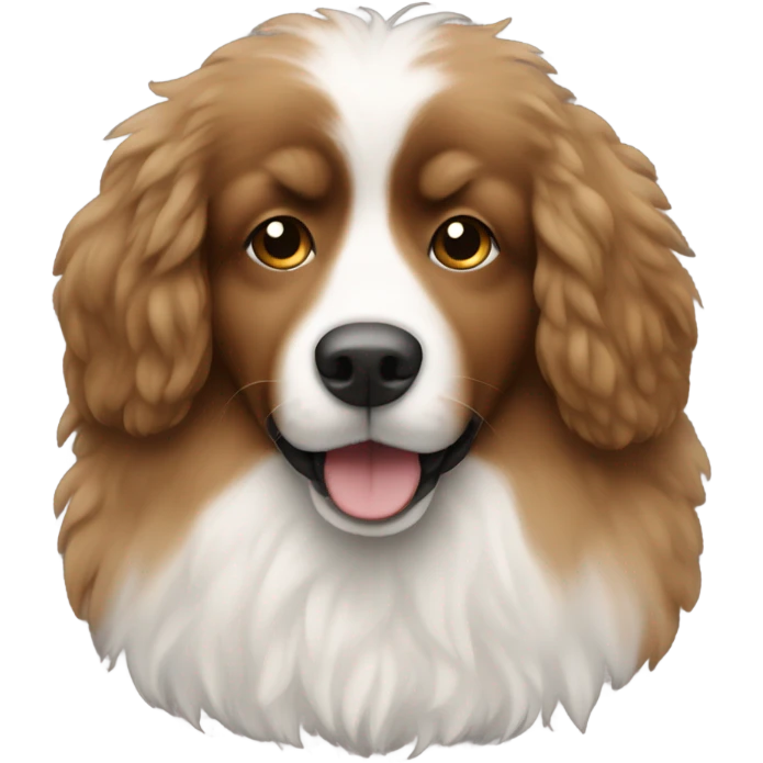 brown fluffy dog with white chest emoji