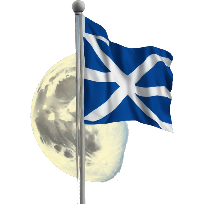 Scotland flag flying on the moon emoji