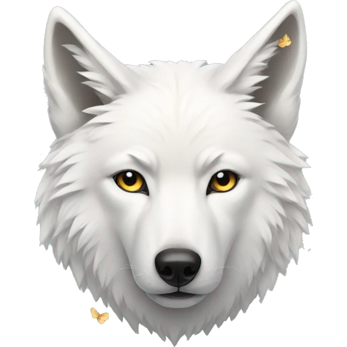 White wolf with butterflies emoji