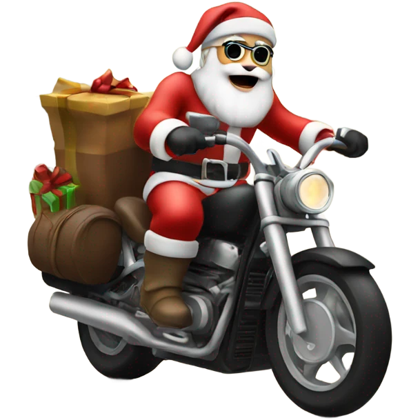 Santa driving a motorcycle  emoji