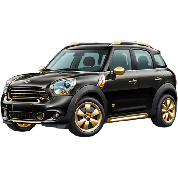 Black mini countryman with gold accents emoji