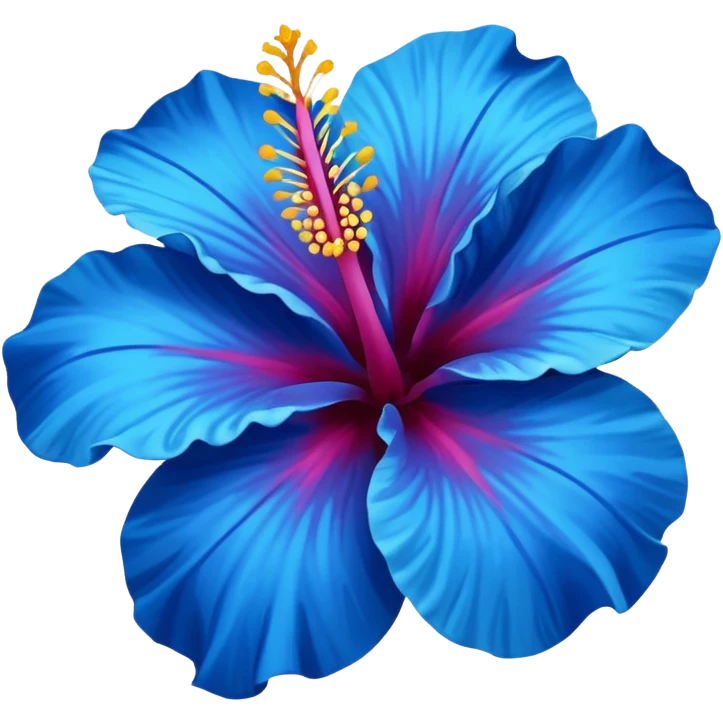 Blue hibiscus emoji