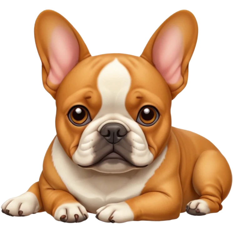 A French bulldog chilling (colour of dog is ginger) emoji