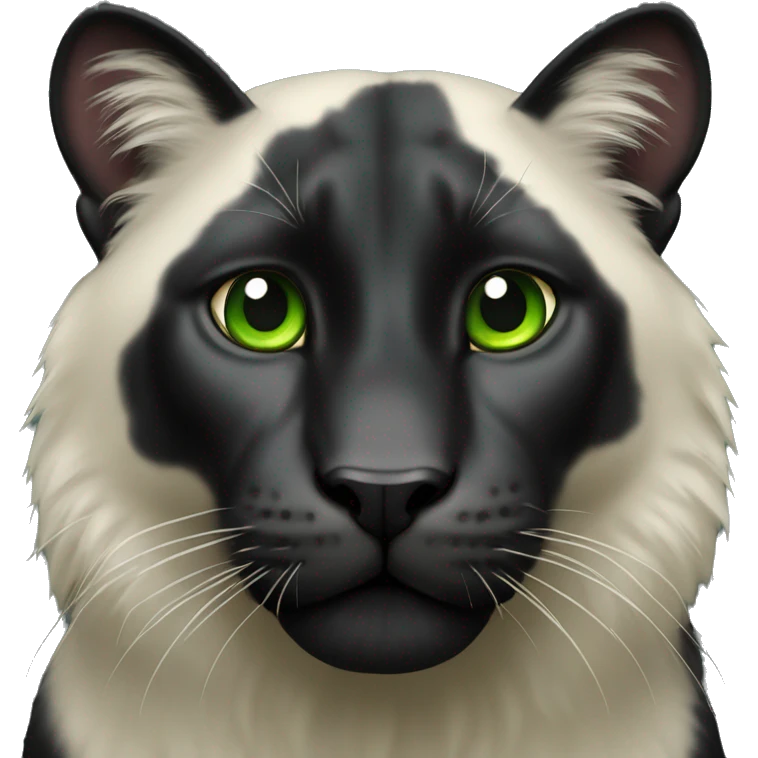 Animal pantera negra con ojos verdes emoji
