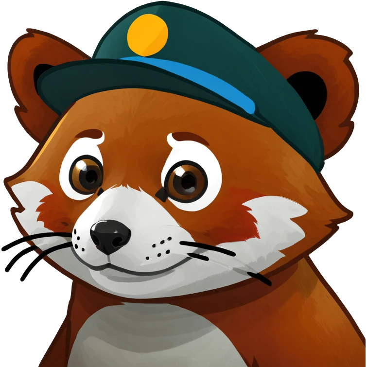 red panda with a cute hat emoji