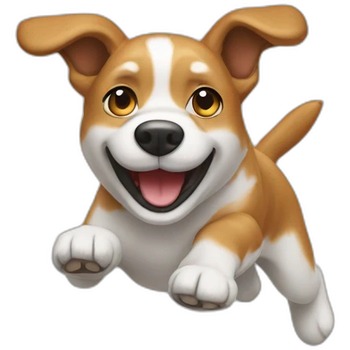 Dog jumped in joy emoji
