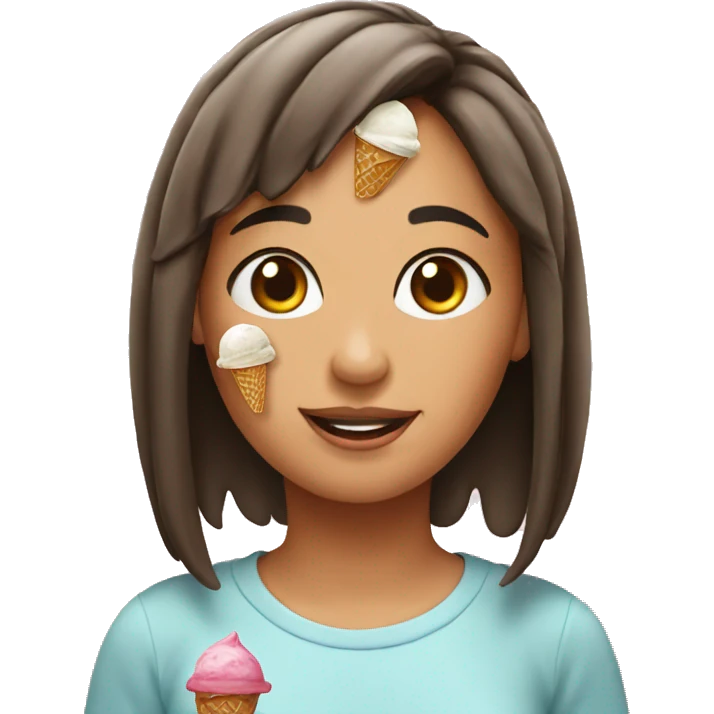 Ice cream on girls head emoji
