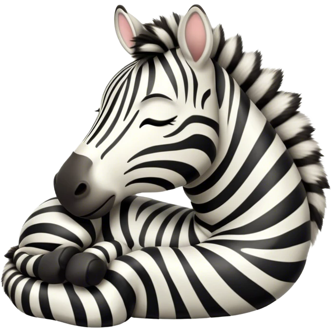 Meme-Worthy Cute Sleeping Zebra Portrait Emoji, Head resting peacefully with a contented smile, showcasing a lean, graceful build and a luxuriously soft striped Fur, eyes shut in a serene, restful nap, Simplified yet hilariously adorable features, highly detailed, glowing with a soft, drowsy light, high shine, relaxed and utterly lovable, stylized with an air of playful laziness, bright and heartwarming, soft glowing outline, capturing the essence of a comically sleepy zebra, so meme-worthy it feels like it could instantly become the next viral sensation of adorable slumber! emoji
