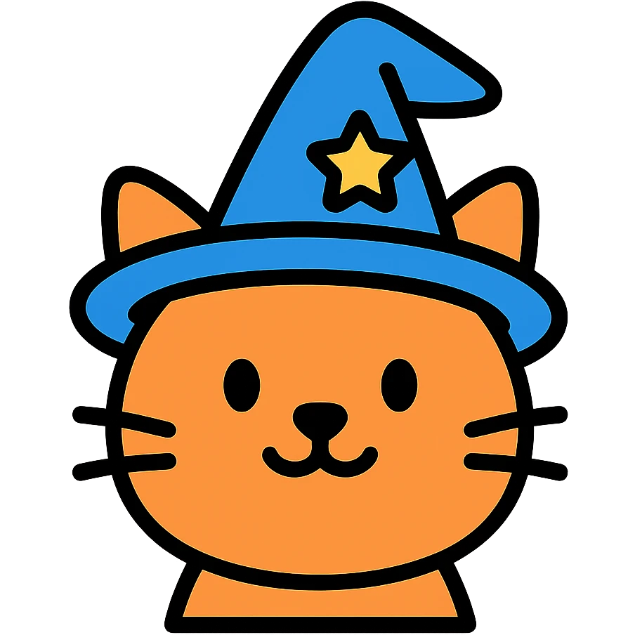 A cat wearing a wizard's hat emoji