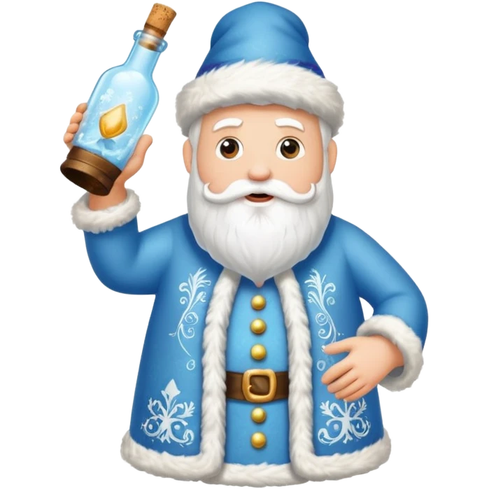 Father Frost Bottle with Popping Cork emoji