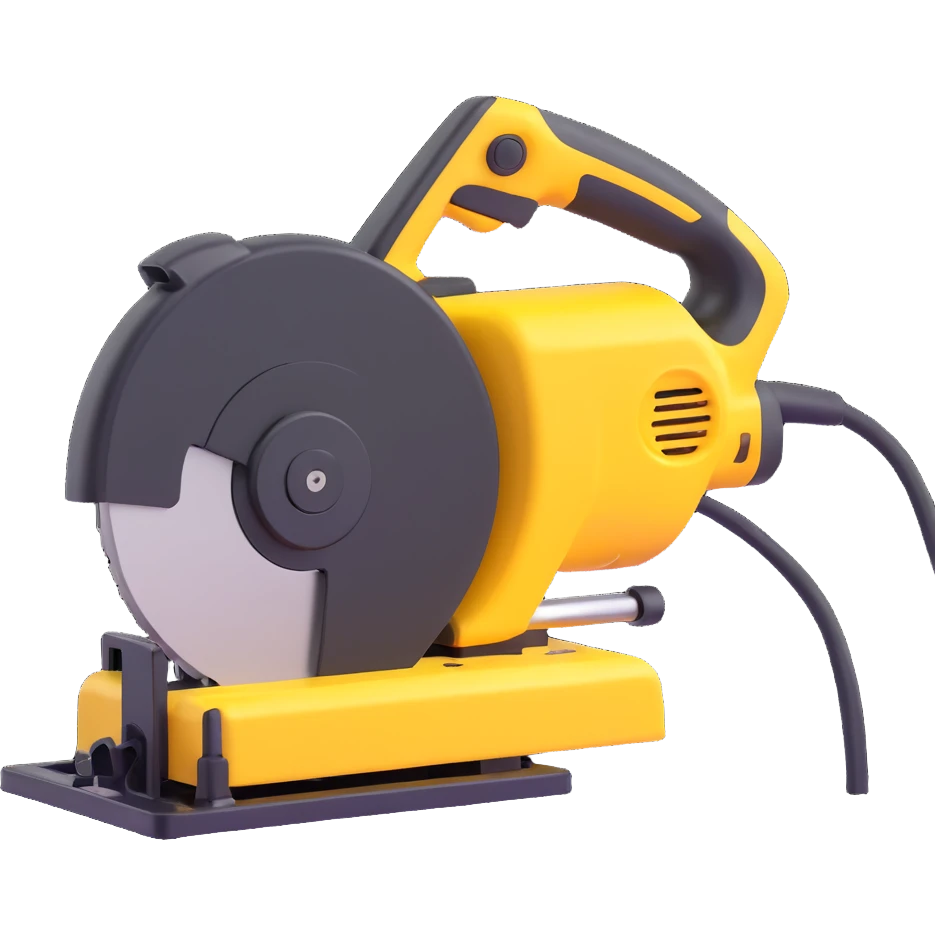 create a 3d Electric saws image using a combination of black and yellow colors emoji