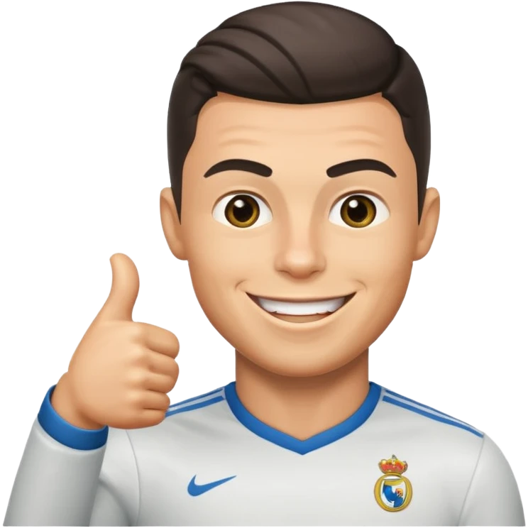 Cristiano Ronaldo inspired emoji, winking and giving a thumbs up emoji