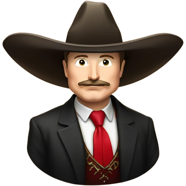  Elon musk with big mustache and black sombrero mexican hat and Tesla logo red shirt Tesla symbol coin emoji