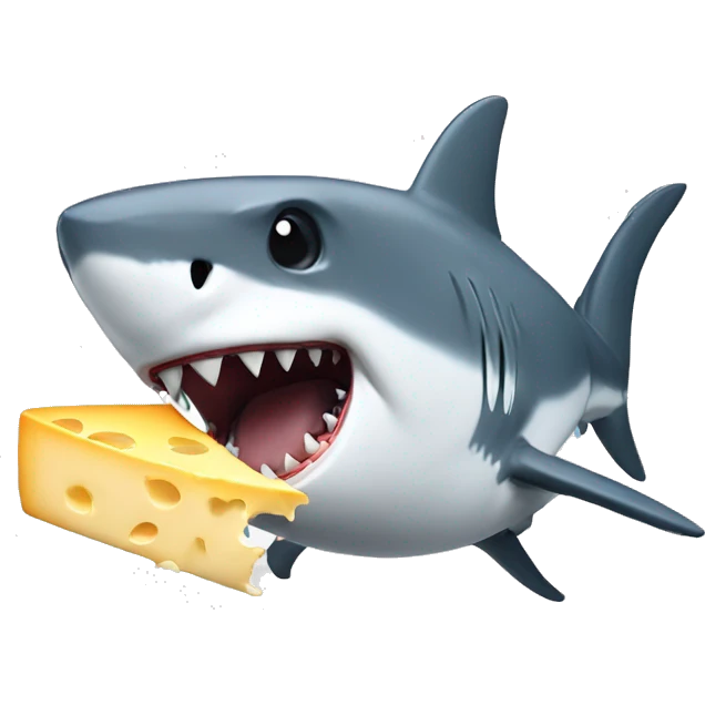 Shark eating cheese emoji