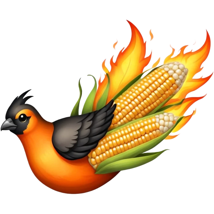 Pájaro quemando maíz  emoji