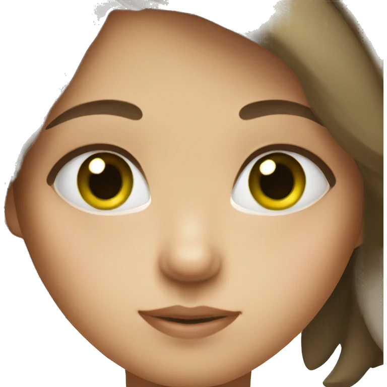 girl with brown hair and green eyes emoji