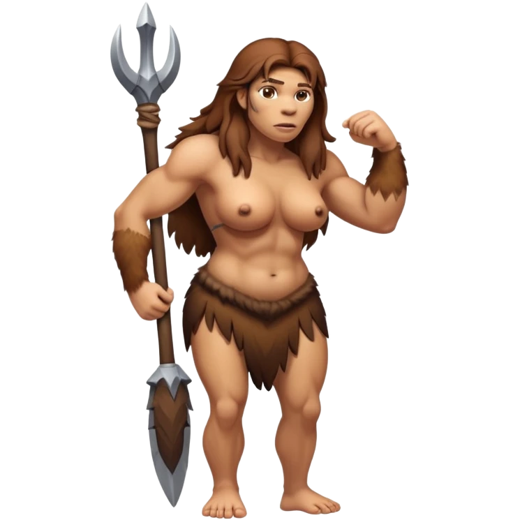 fullbody neanderthal woman attractive buxom figure emoji