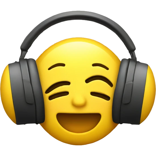 enjoing/happy with closed eyes face emoji (yellow) with headphones listening to music  emoji