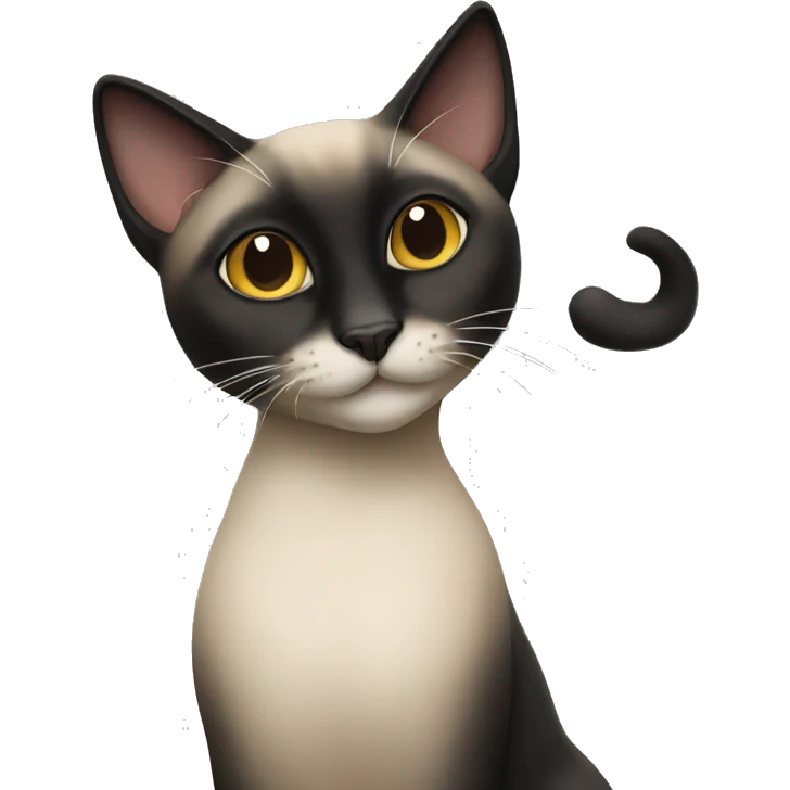 black cat and Siamese cat together emoji