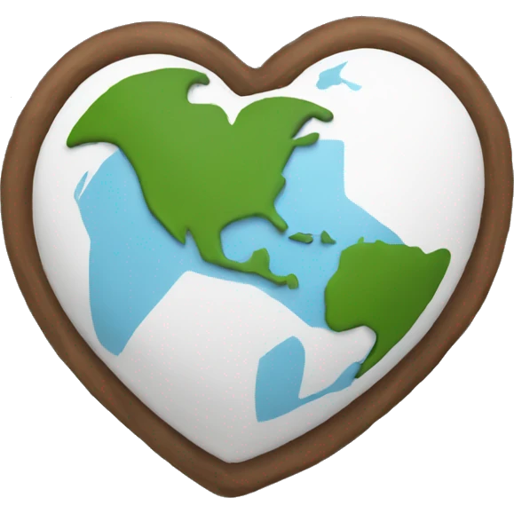 Earth shaped like heart emoji
