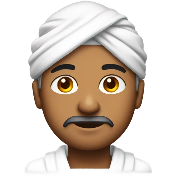 Indian guy with squinted eyes wearing bathrobe and beenie emoji