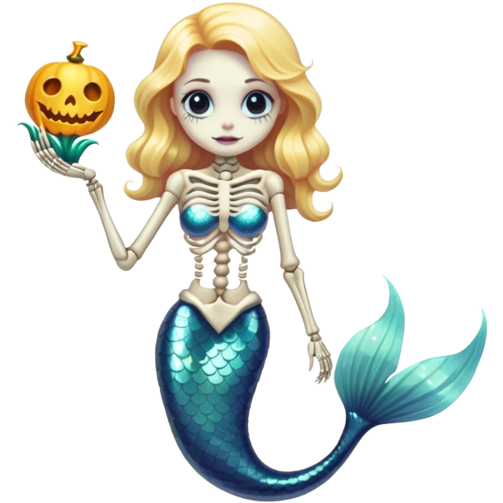Skeleton mermaid emoji