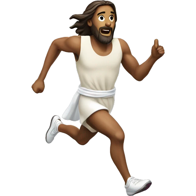 skipping sprint jesus emoji