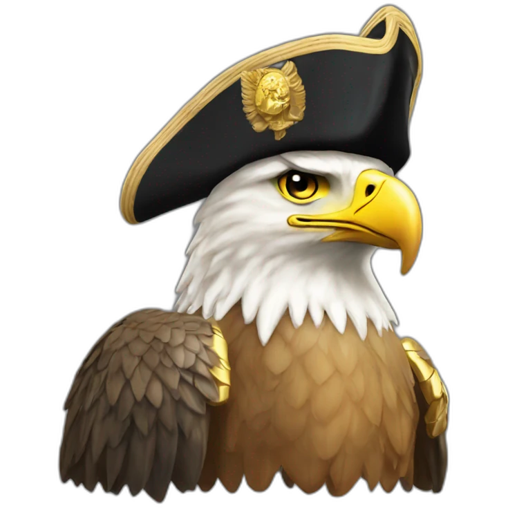 golden imperial eagle with napoleon tricorne hat emoji