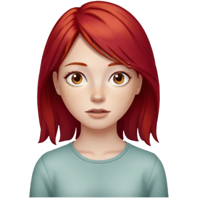 girl with cherry red hair long  emoji