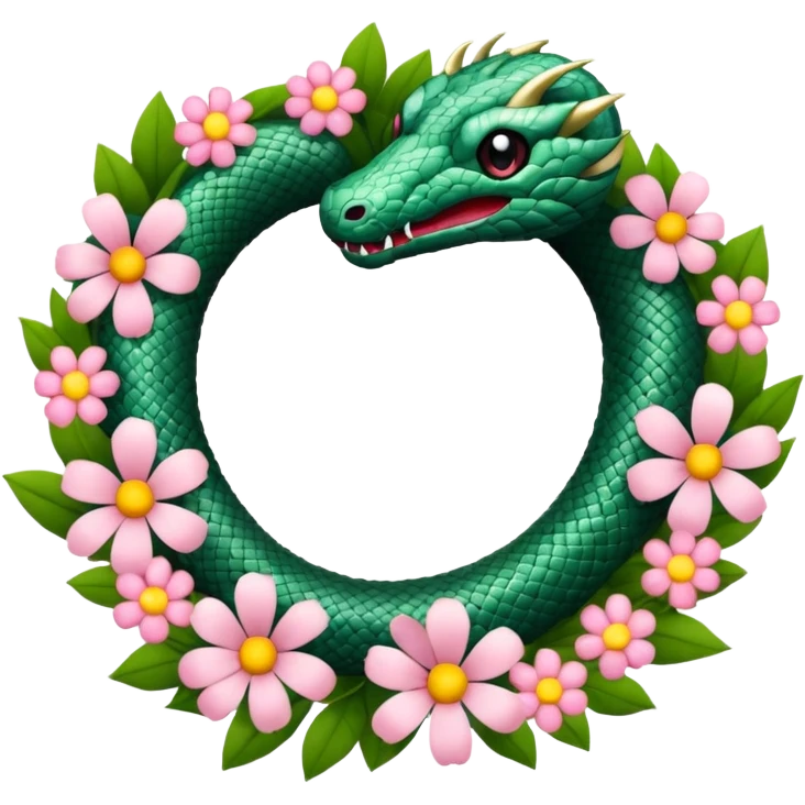 ouroboros serpent made of flowers emoji