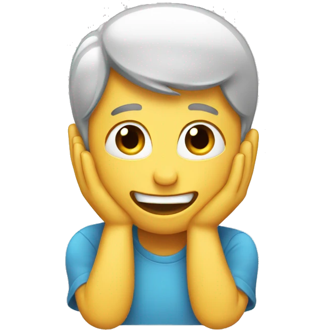 Happy with hand on head emoji
